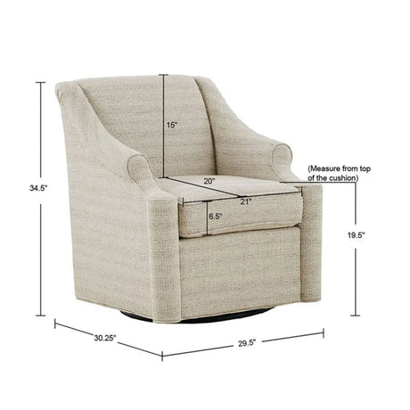 Justin - Swivel Glider Chair With 360 Degree Rotation - Tan - Furniture Home Direct