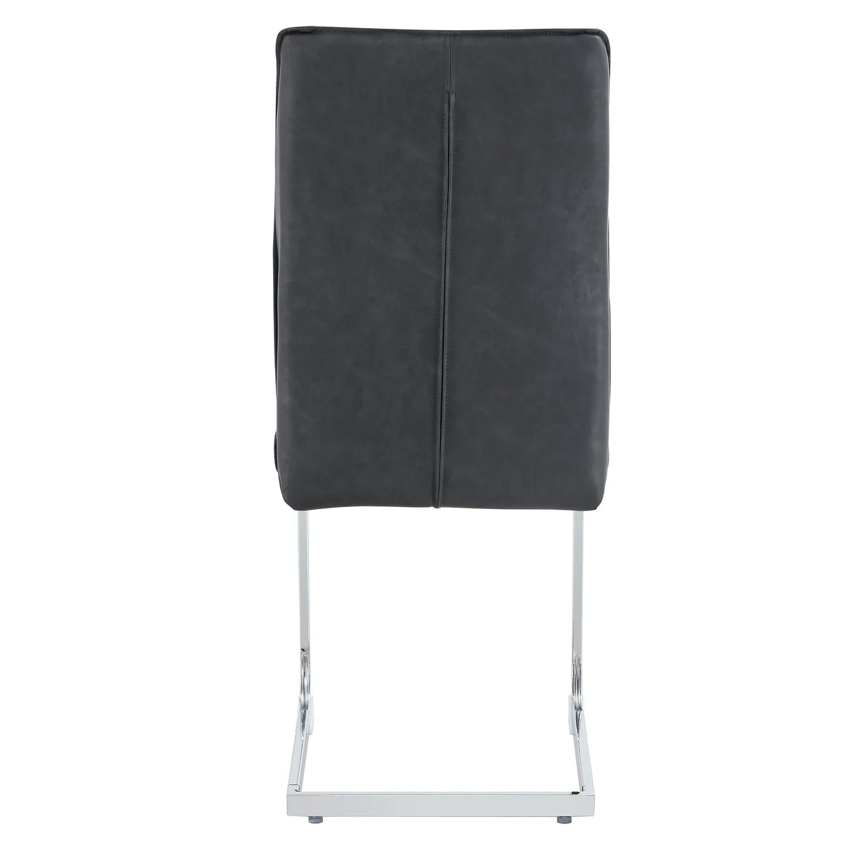 Dining Chairs Cantilever Metal Frame Polished PU Dark Gray - Furniture Home Direct