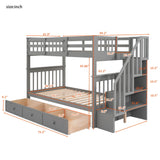 Stairway Bunk Bed With Storage And Guard Rail For Bedroom - Furniture Home Direct