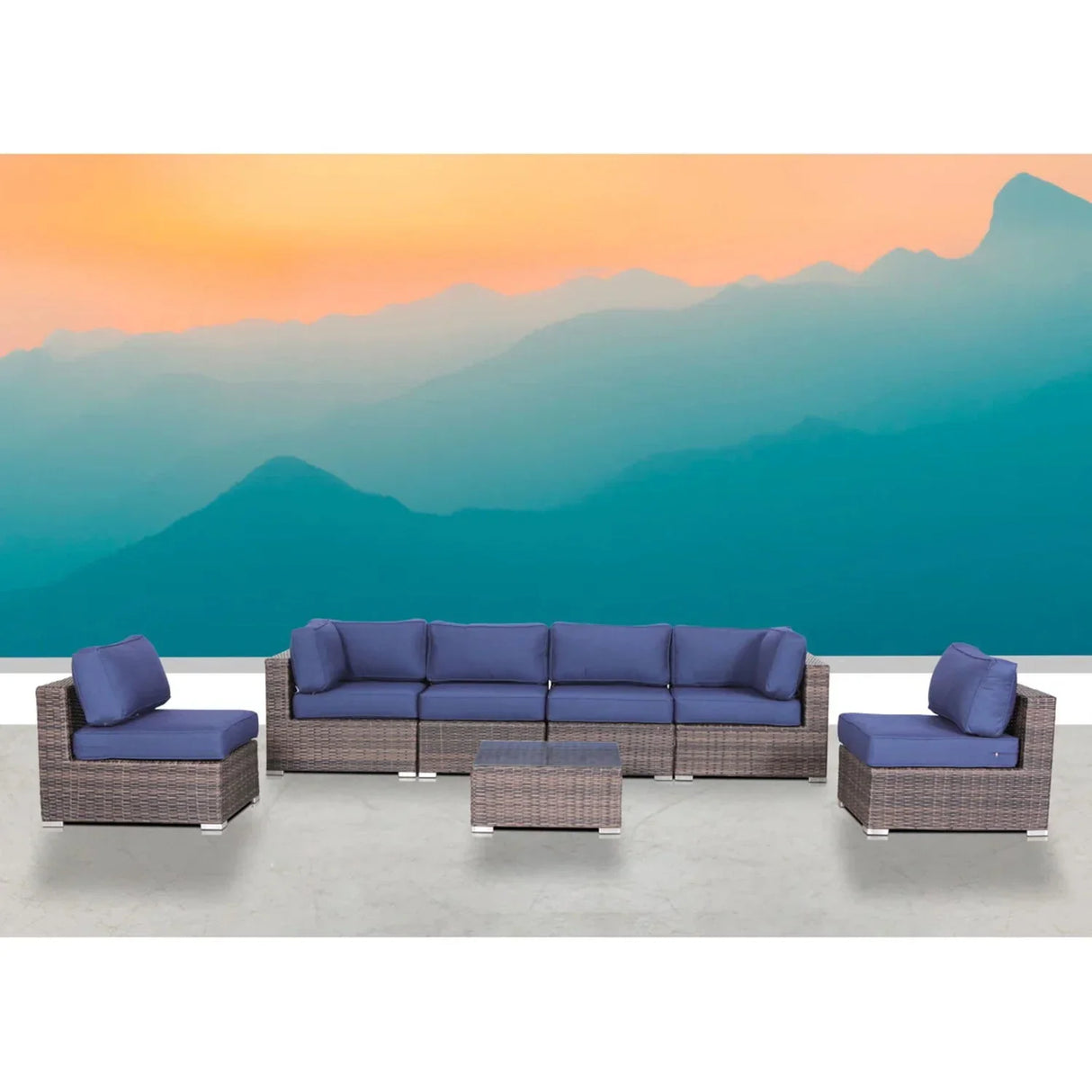 Outdoor Wicker Seating Group With Cushions - Furniture Home Direct