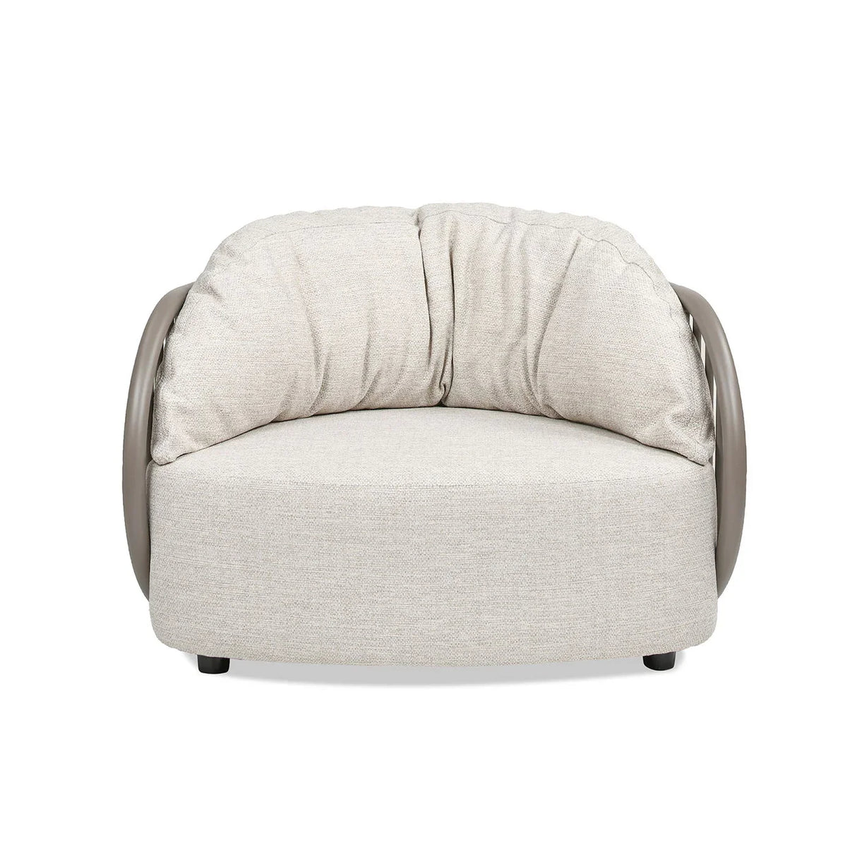Harper - Barrel Upholstered Patio Deep Seating Armchair Axroma Olefin - Oat Beige - Furniture Home Direct