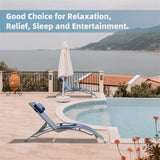 Outdoor Chaise Lounges Sturdy Aluminum Frame Rustproof Blue - Furniture Home Direct