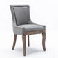 Ultra Side Dining Chair,Thickened Fabric Chairs With Neutrally Toned Solid Wood Legs, Bronze Nail Head (Set of 2) - Furniture Home Direct
