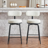 Counter Height Bar Stool Swivel Fabric Upholstery White - Furniture Home Direct