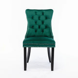 Nikki - Modern, High-End Tufted Solid Wood Contemporary Velvet Upholstered Dining Chair With Wood Legs Nailhead Trim (Set of 2) - Furniture Home Direct