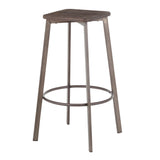 Clara - Industrial Square Barstool (Set of 2) - Espresso - Furniture Home Direct