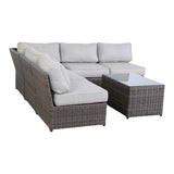 Comfortable Modern Patio Rattan Sectional Set With Cushions - Furniture Home Direct