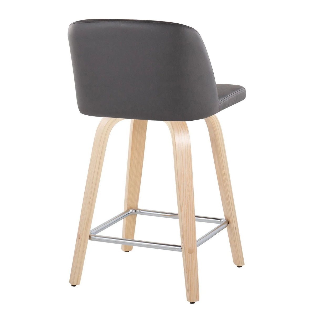 Toriano - Contemporary Fixed Height Counter Stool With Swivel With Square Footrest (Set of 2) - Furniture Home Direct
