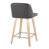 Toriano - Contemporary Fixed Height Counter Stool With Swivel With Square Footrest (Set of 2) - Furniture Home Direct