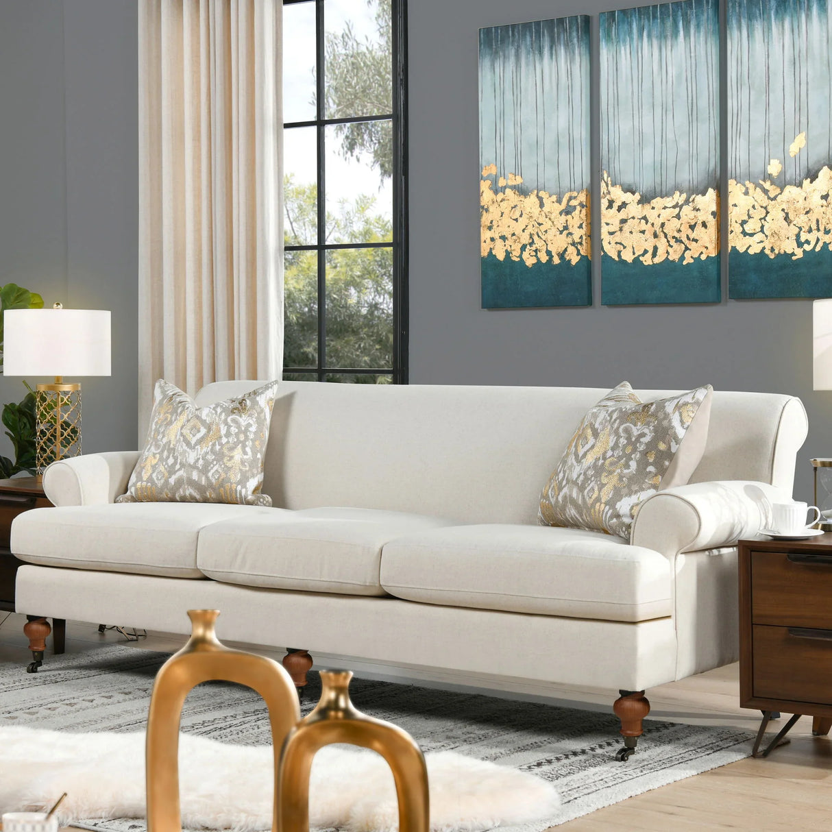 Alana Lawson - Three Cushion Tightback Sofa - Furniture Home Direct