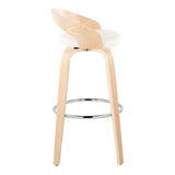Grotto - Contemporary Fixed-Height Barstool With Swivel With Round Footrest (Set of 2) - Furniture Home Direct