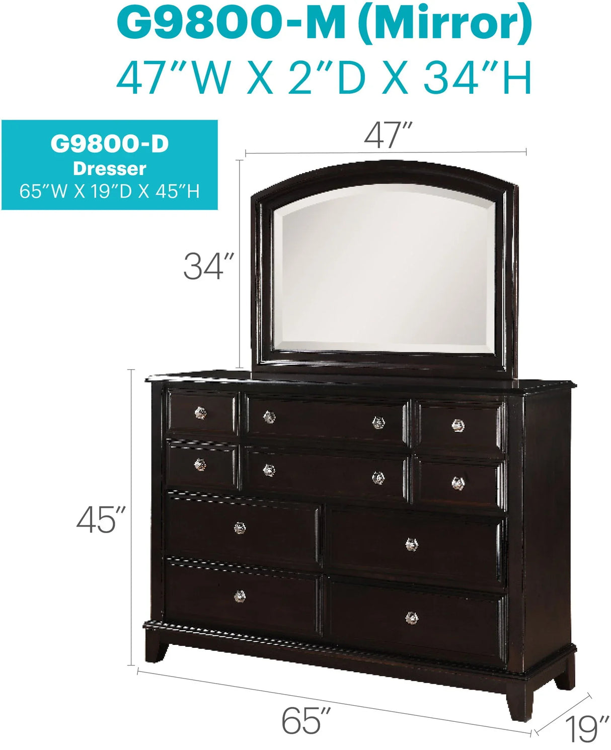 Ashford - Dresser - Cappuccino - Furniture Home Direct