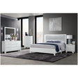 King Bed Set Contemporary Wood Dresser Nightstand White - Furniture Home Direct