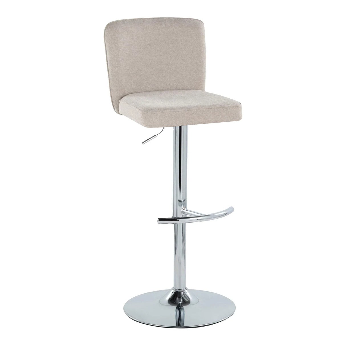 Henry - Contemporary Adjustable Barstool With Swivel & Rounded T Footrest (Set of 2) - Furniture Home Direct