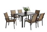 7 Piece Patio Dining Set -Brown - Furniture Home Direct