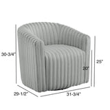 Alexa Barrel Swivel Chair 360 Degree Grey Wale Cord Fabric