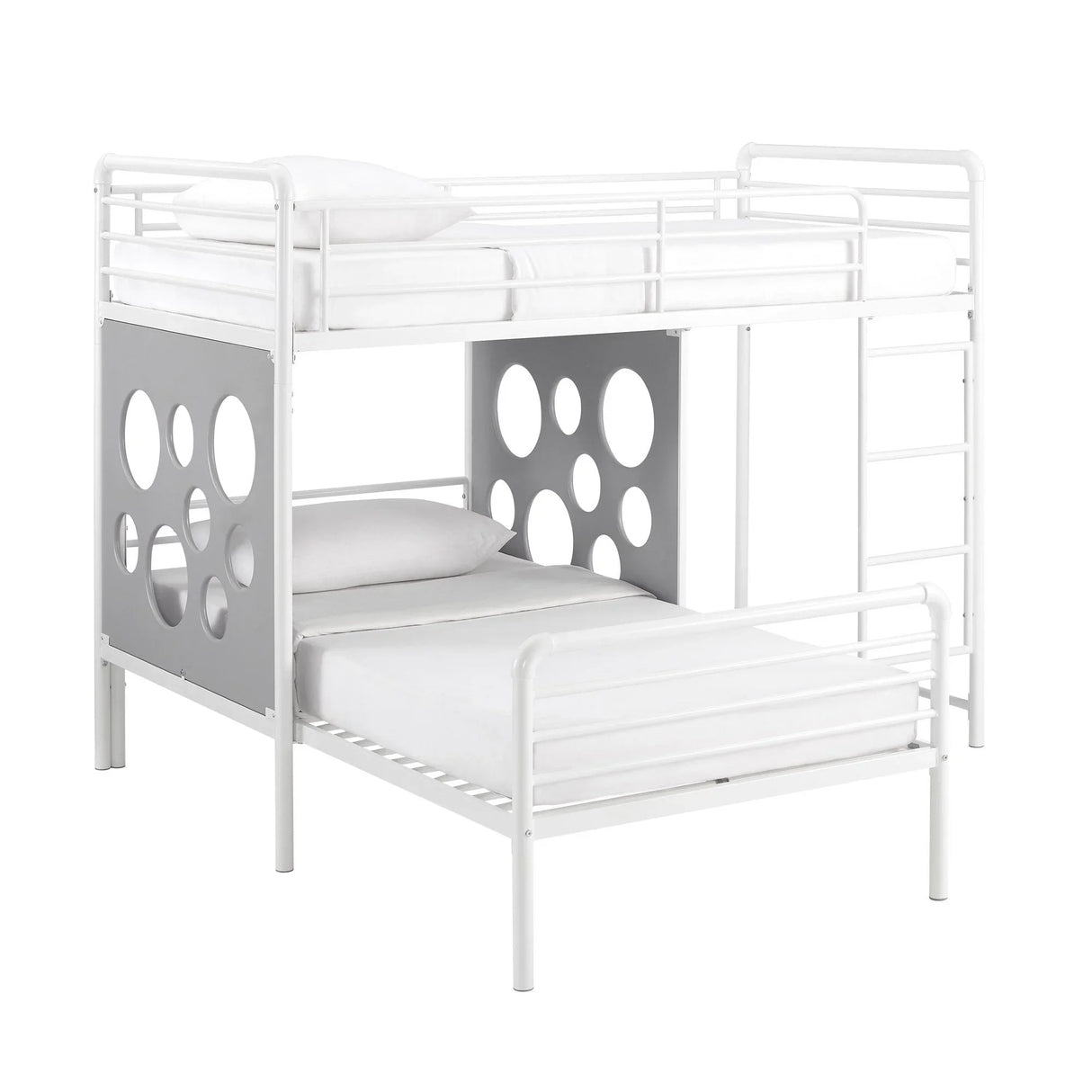 Twin Geo Cutout Colorful L-Shaped Bunk Bed - Furniture Home Direct