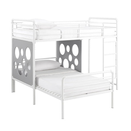 Twin Geo Cutout Colorful L-Shaped Bunk Bed - Furniture Home Direct