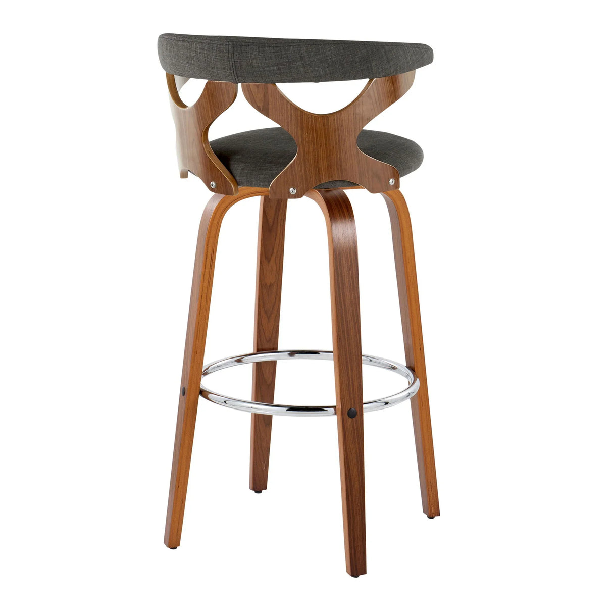 Gardenia - Mid Century Modern Fixed Height Barstool With Swivel With Round Footrest (Set of 2) - Furniture Home Direct