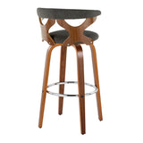 Gardenia - Mid Century Modern Fixed Height Barstool With Swivel With Round Footrest (Set of 2) - Furniture Home Direct