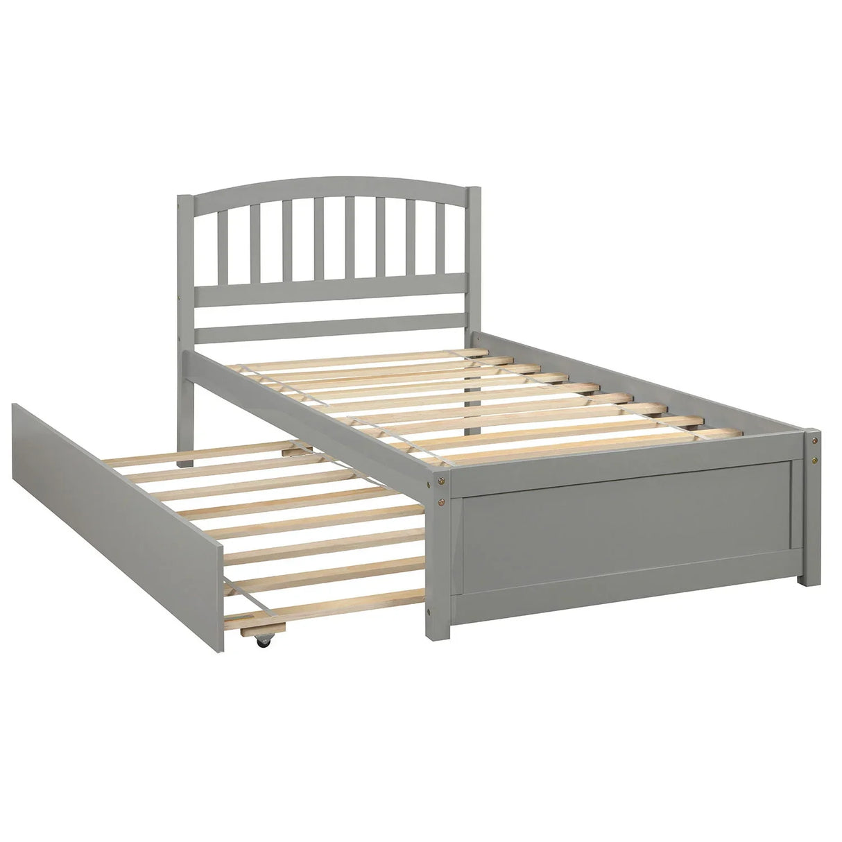 Platform Bed Wood Bed Frame With Trundle - Furniture Home Direct