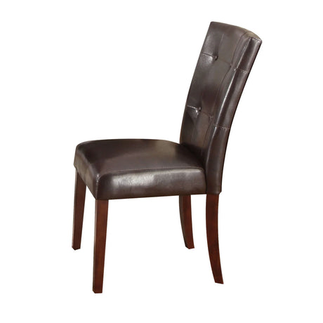 Britney - Synthetic Leather Side Chair (Set of 2) - Brown / Walnut - Furniture Home Direct