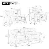 3 Piece Living Room Set Including Sofa, love Seat and Chair - Furniture Home Direct