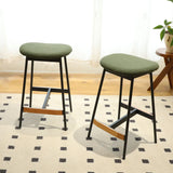 Modern Bar Stools Comfortable & Stylish, Soft Fabric Upholstered, Backless (Set of 2) - Furniture Home Direct