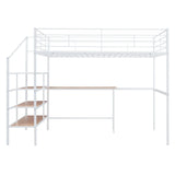 Loft Bed With Desk And Lateral Storage Ladder - Furniture Home Direct