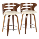 Cosini - Mid Century Modern Fixed Height Counter Stool With Footrest With Swivel (Set of 2) - Furniture Home Direct