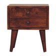 Mini Modern Bedside Table - Chestnut - Furniture Home Direct
