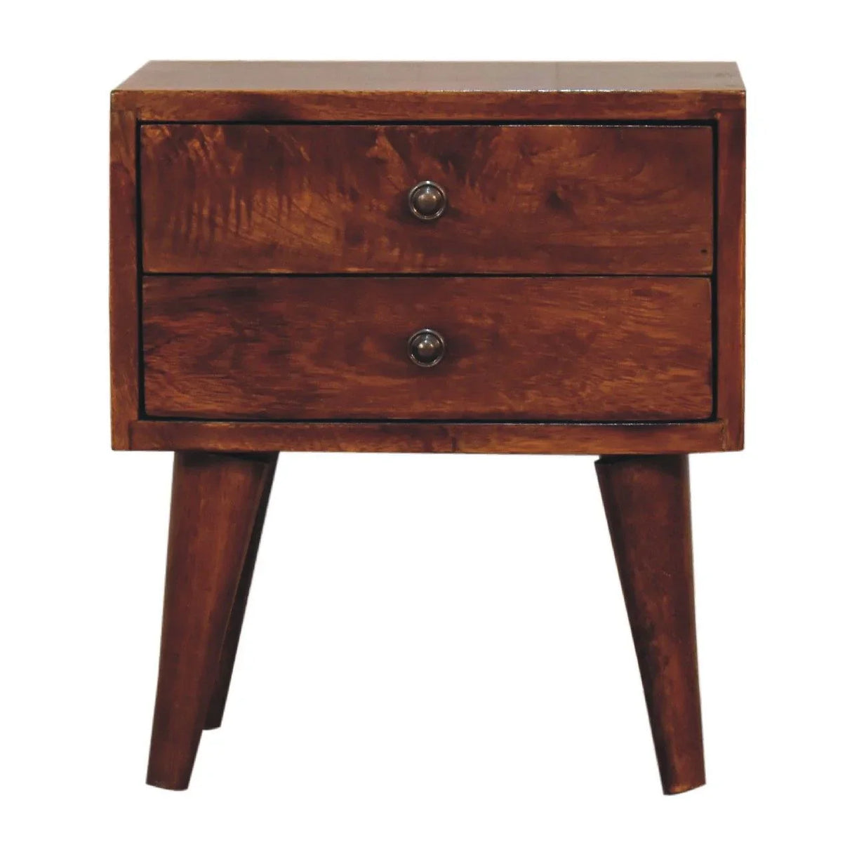 Mini Modern Bedside Table - Chestnut - Furniture Home Direct