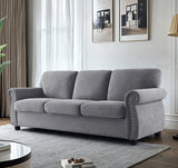 Soft Sofa, Upholstered 3 Seater Couch With High Density Foam, Loose Back Cushions And Turned Legs - Furniture Home Direct