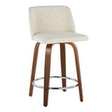 Toriano - Mid Century Modern Fixed Height Counter Stool With Swivel With Round Footrest (Set of 2) - Furniture Home Direct