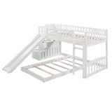 Twin Over Twin Stairway Bunk Bed With Two Drawers And Slide - Furniture Home Direct