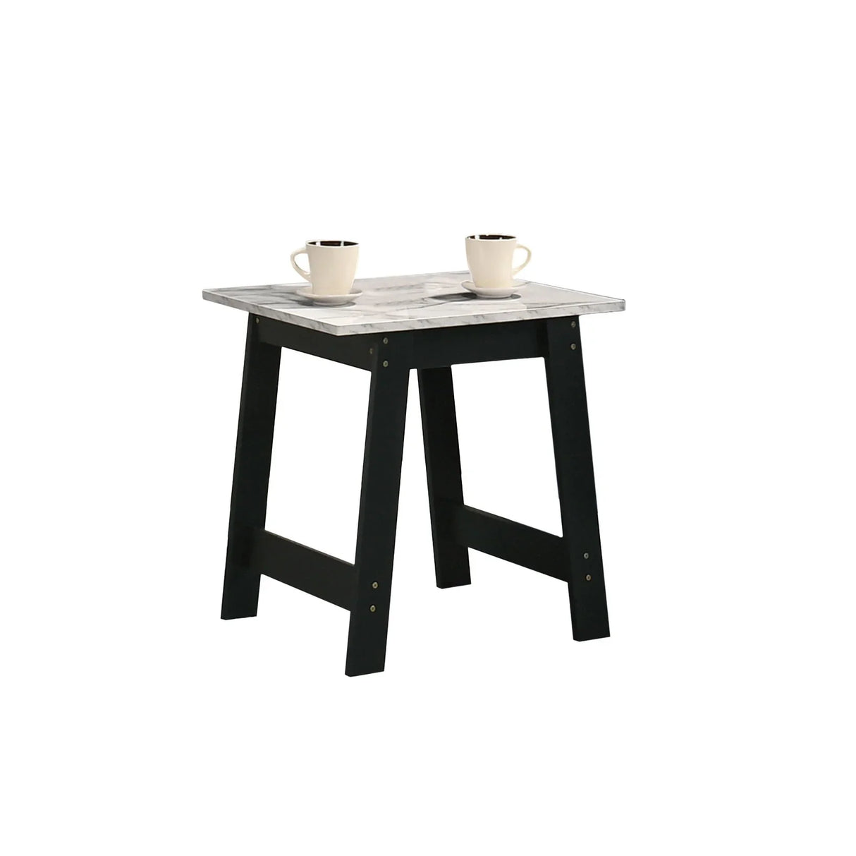 Kenzo - End Table With Faux Marble Top Finish - Black - Furniture Home Direct