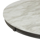 Dining Set Marble Table With Upholstered Chairs Gray - Furniture Home Direct