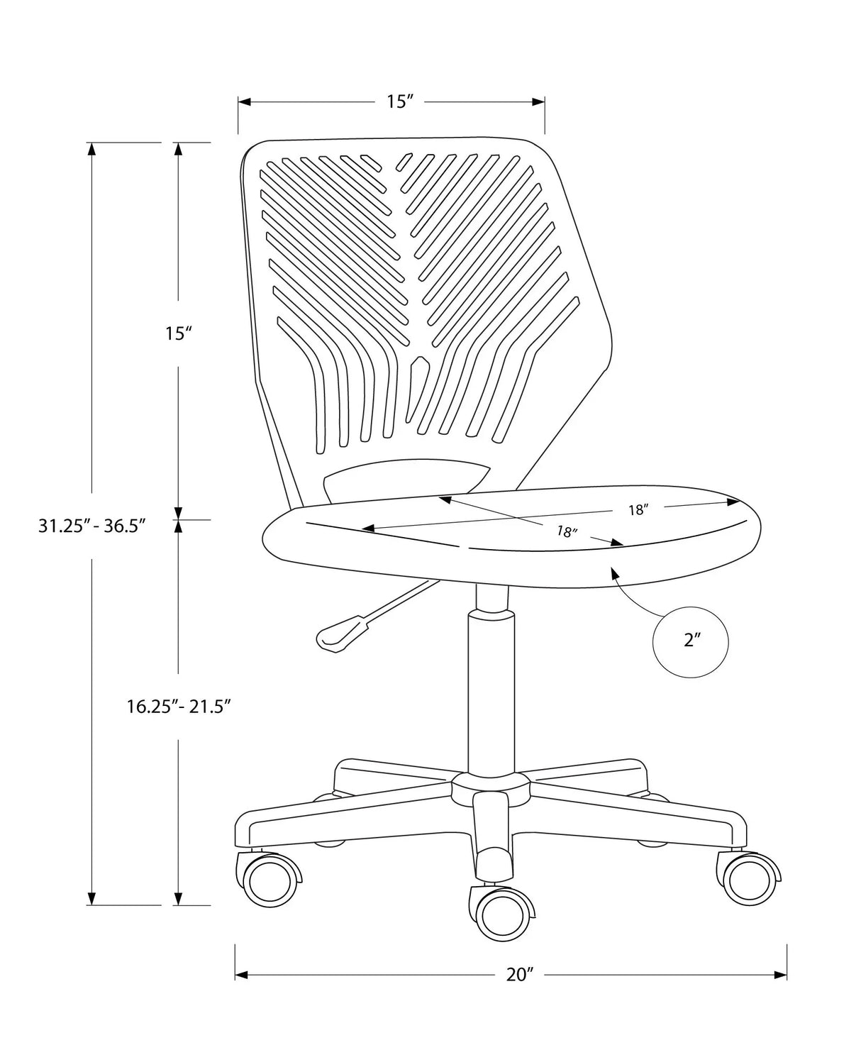 Office Chair & Adjustable Height, Swivel, Ergonomic - Furniture Home Direct