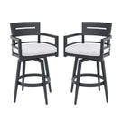 Outdoor Swivel Bar Chairs, 360 Degree Rotation, Ergonomic Backrest (Set of 2)