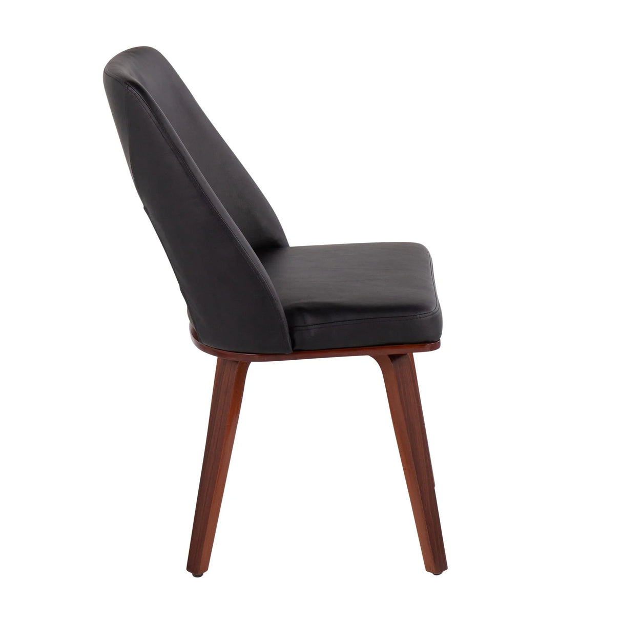Triad - Mid-Century Modern Upholstered Chair (Set of 2) - Walnut / Black - Furniture Home Direct