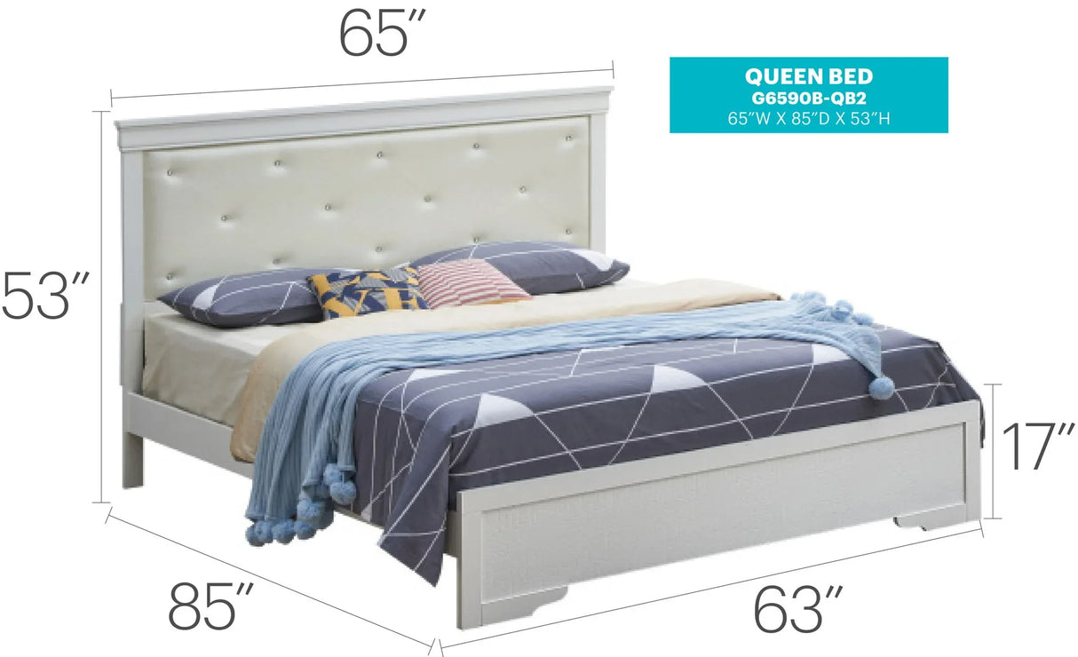 Chic Elegantly Designed Transitional Bed - Furniture Home Direct