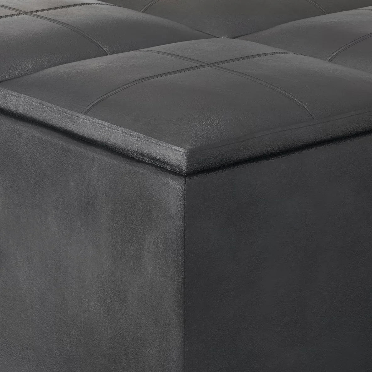 Avalon - Upholstered Square Coffee Table Storage Ottoman - Furniture Home Direct