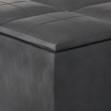 Avalon - Upholstered Square Coffee Table Storage Ottoman - Furniture Home Direct