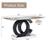 Large Rectangular Faux Marble Dining Table - Furniture Home Direct