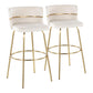 Cinch - Glam / Art Deco Fixed Height Barstool With Swivel With Round Footrest (Set of 2) - Furniture Home Direct
