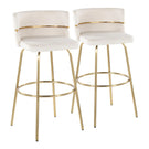 Cinch - Glam / Art Deco Fixed Height Barstool With Swivel With Round Footrest (Set of 2) - Furniture Home Direct