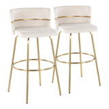 Cinch - Glam / Art Deco Fixed Height Barstool With Swivel With Round Footrest (Set of 2) - Furniture Home Direct