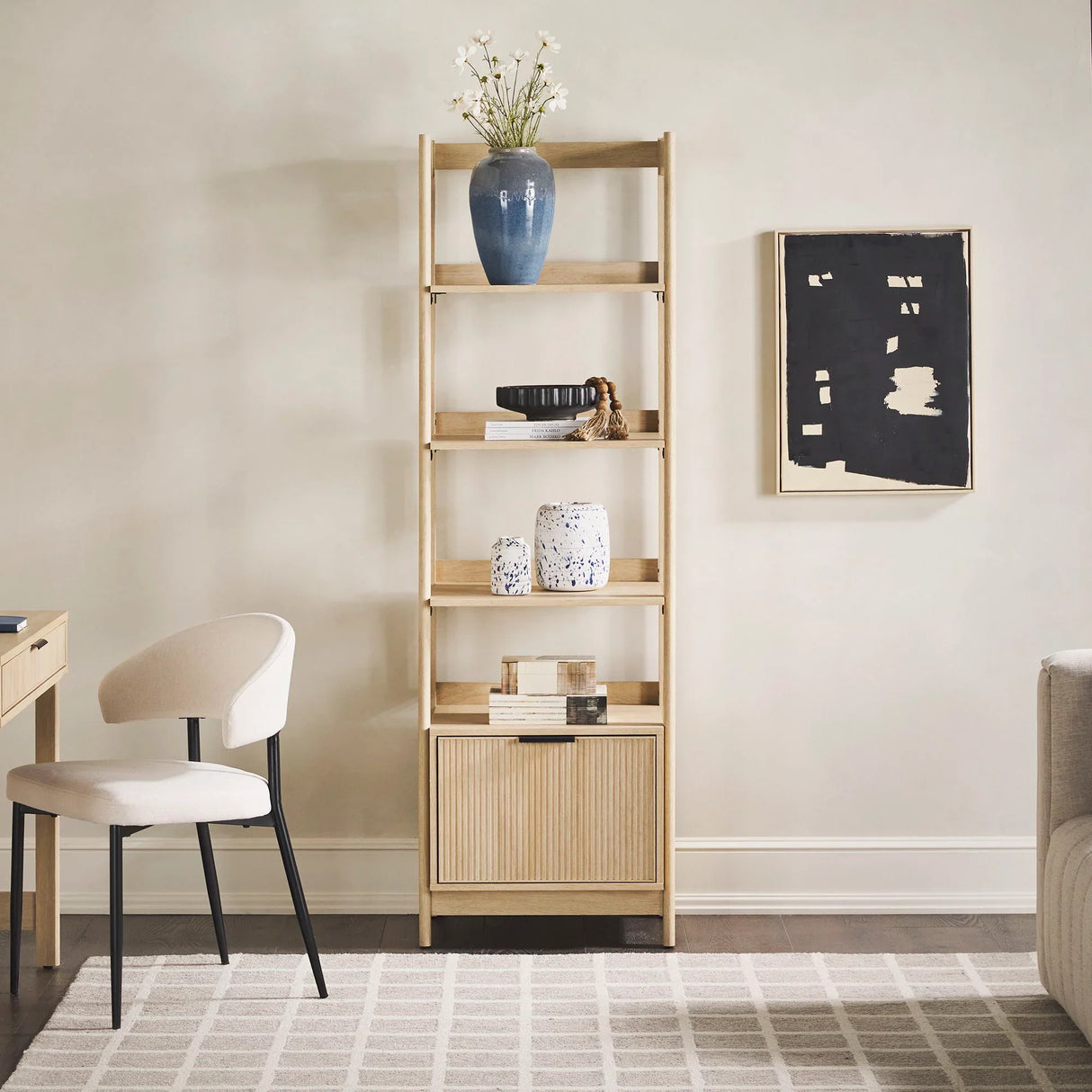 Transitional Narrow Bookshelf With Drawer On Bottom - Furniture Home Direct