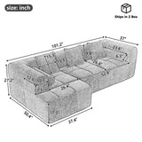 Sectional Sofa Modular Tufted Chenille Upholstery Green - Furniture Home Direct