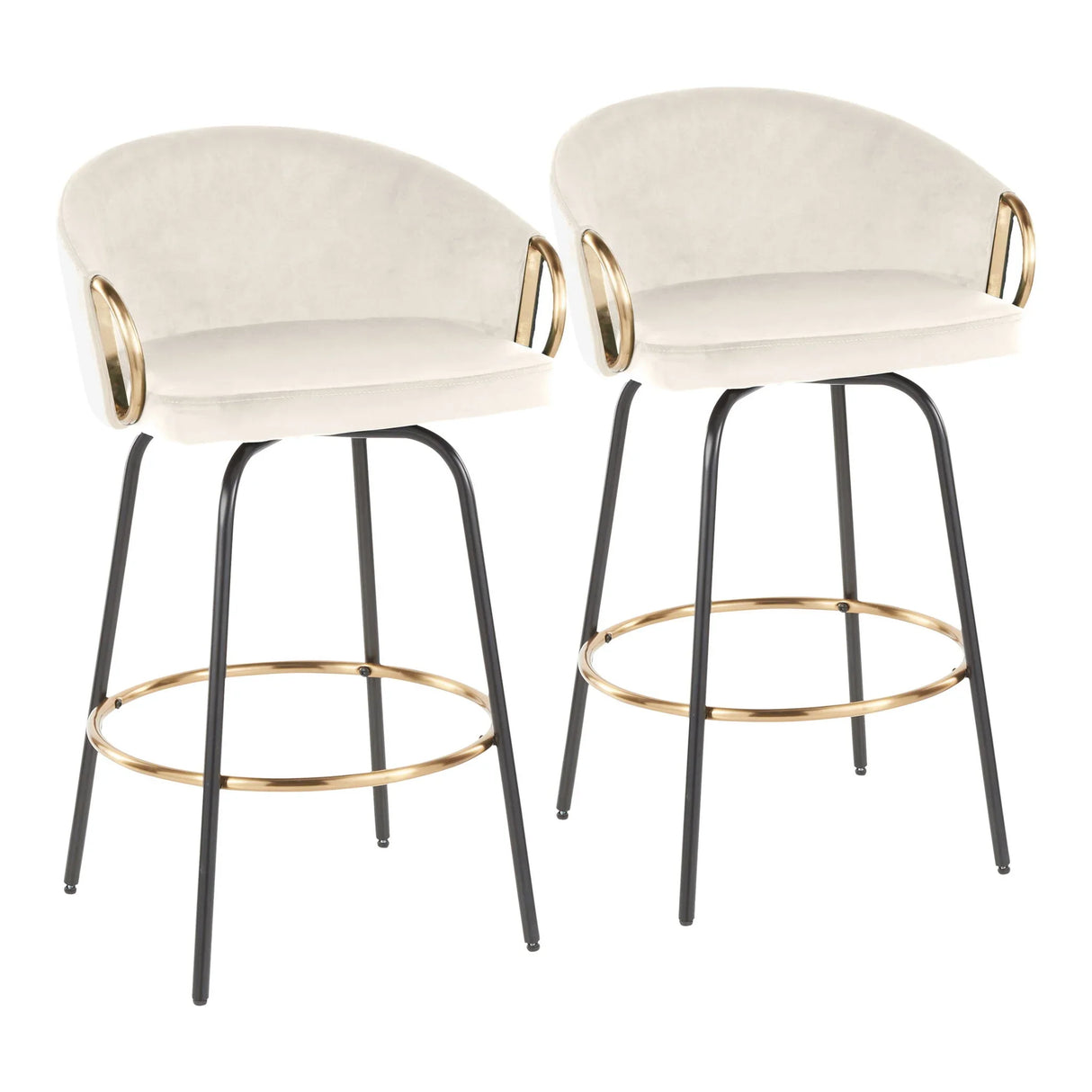 Claire - Contemporary / Glam Counter Stool (Set of 2) - Furniture Home Direct